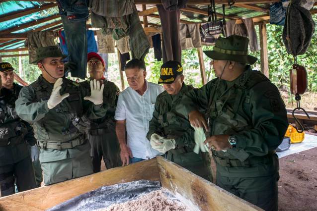 Venezuela's Defense Minister Padrino speaks during a military operation to destroy a clandestine drug laboratory, near of the border with Colombia, in the state of Zulia