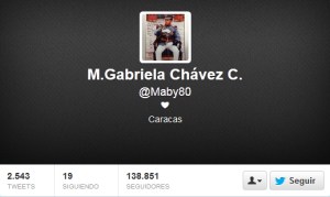 El más reciente tuit de María Gabriela Chávez