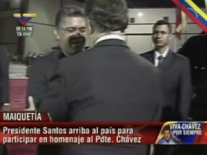 Santos llegó a Venezuela para participar en homenaje a Chávez
