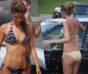 Nos encanta esto de los autolavados con chicas en bikini… ¡y mucho! (FOTOS)