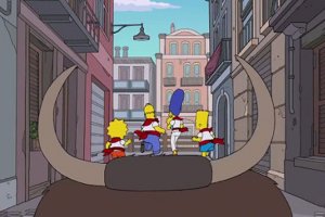 Los Simpson corren los sanfermines en la cabecera de su último capítulo