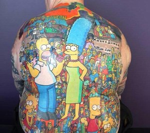Un hombre se tatúa 203 personajes de Los Simpson para entrar al Récord Guinness (Fotos)