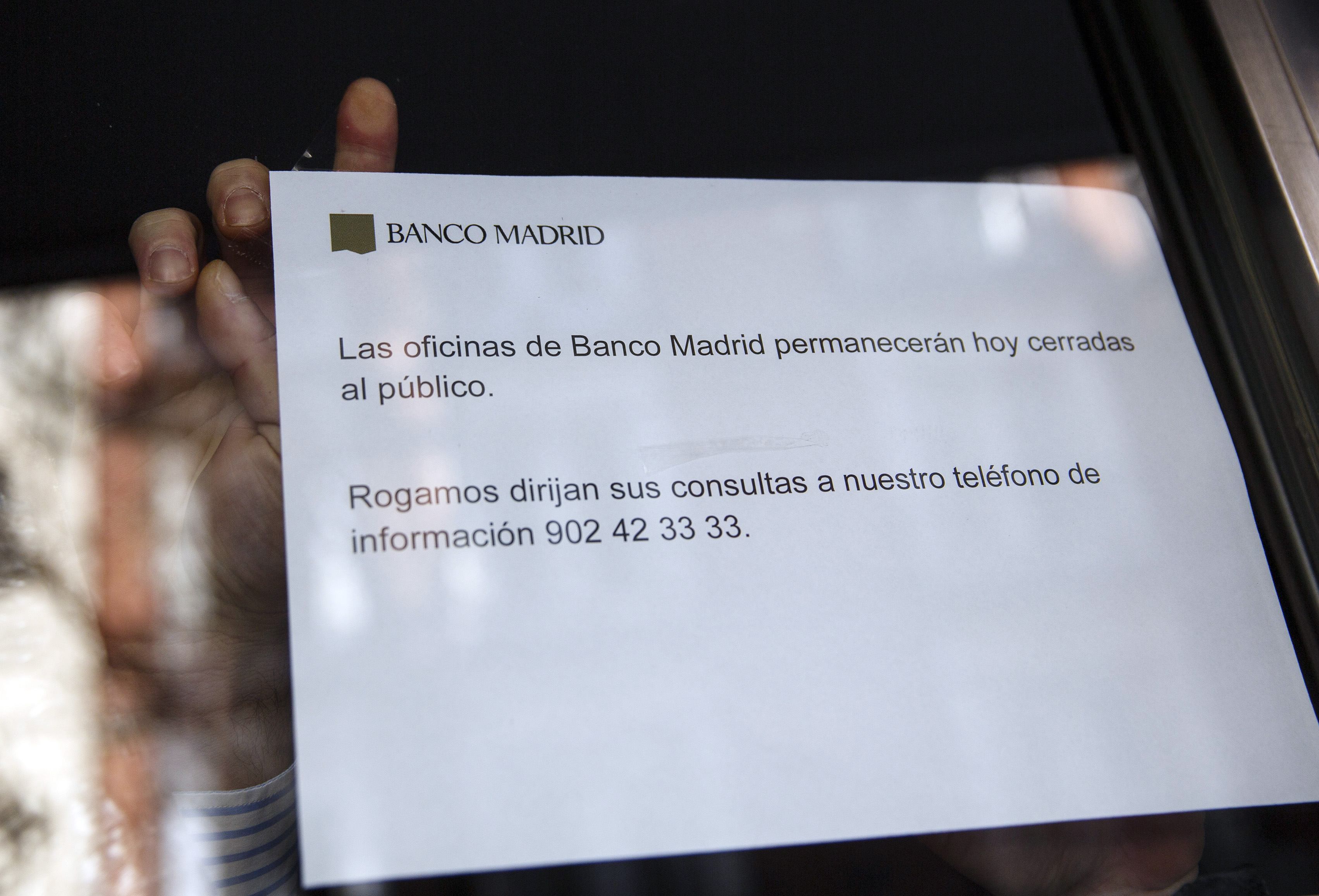 Miles de clientes del Banco Madrid con depósitos y fondos bloqueados