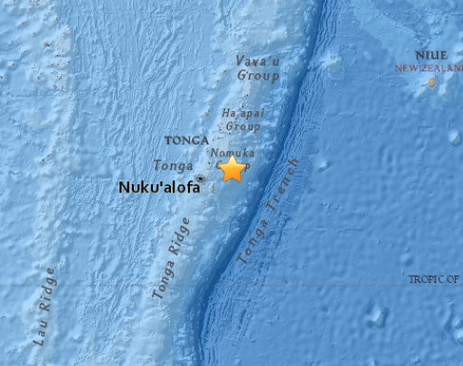Sismo de magnitud 6,2 sacude Tonga, en el Pacífico Sur