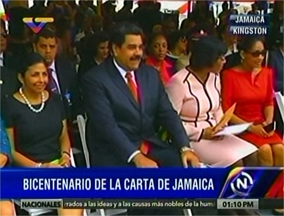Maduro llegó a Kingston para rendir honores a Simón Bolívar