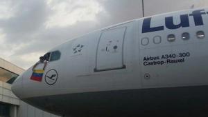 Así se despidieron los pilotos alemanes de Venezuela en el último vuelo de Lufthansa