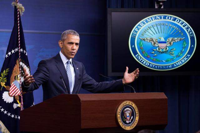 El presidente estadounidense, Barack Obama, habla en una rueda de prensa en el Pentágono en Arlington, Virginia hoy, 4 de agosto de 2016, para discutir la campaña contra el Estado Islámico. EFE