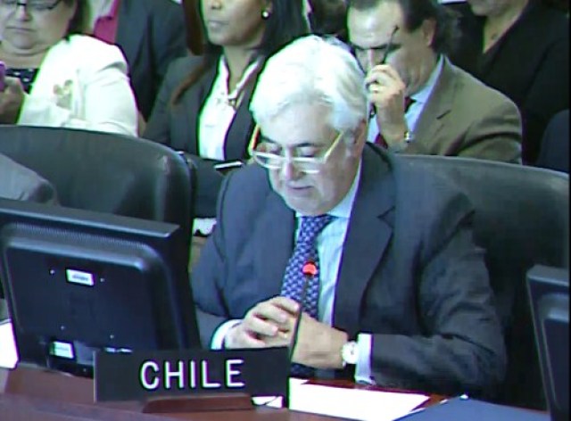 Juan Aníbal Barría, embajador de Chile en la OEA. Foto: Capture