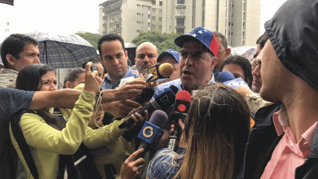 Borges acompañó a la multitud en Caracas pese a la lluvia. Foto: @JulioBorges