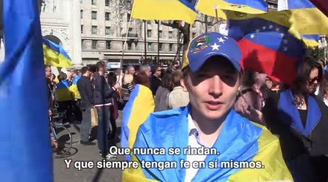Ucranianos enviaron mensajes de resistencia a los venezolanos en 2014 (Captura)