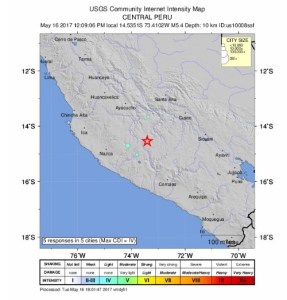 Un sismo de magnitud 5 sacude el sur de Perú, sin reportes de daños