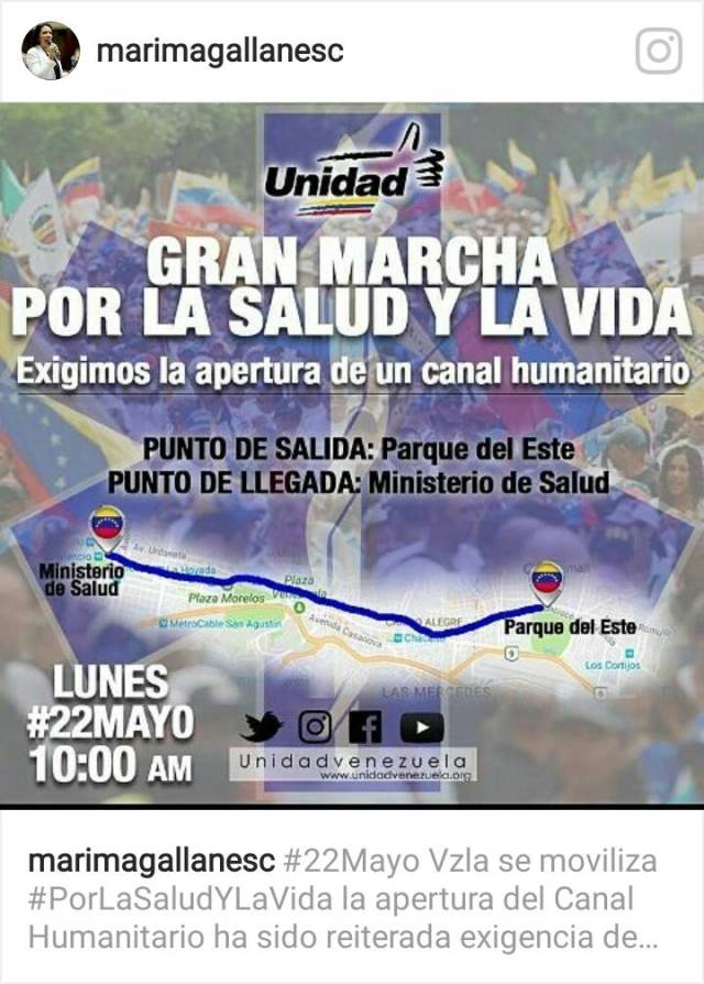 Mapa para la marcha de este #22May
