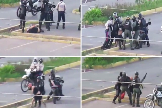 El hombre solitario y desarmado fue abordado de manera violenta por los uniformados en Lechería. Foto: LaPatilla.com