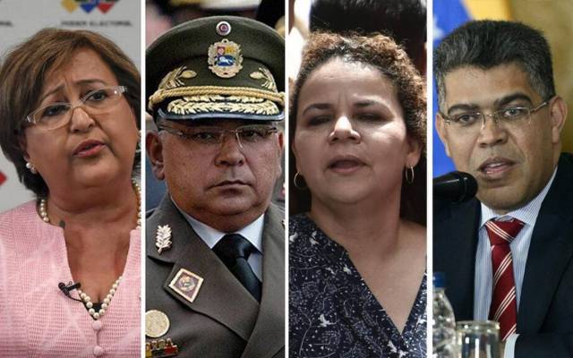 Los sancionados Tibisay Lucena, Néstor Reverol, Iris Varela y Elias Jaua.
