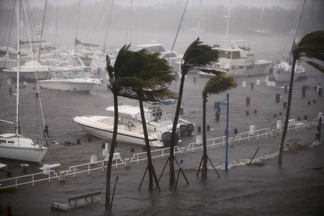 Boats are seen at a marina in Coconut Grove as Hurricane Irma arrives at south Florida, in Miami, Florida, U.S., September 10, 2017. REUTERS/Carlos Barria