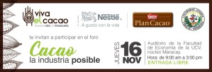 Foro “Cacao, la industria posible” el 16 de noviembre en la UCV Núcleo Maracay