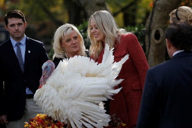Tiffany Trump participates in the 70th National Thanksgiving turkey pardoning ceremony in the Rose Garden of the White House in Washington, U.S., November 21, 2017. REUTERS/Carlos Barria