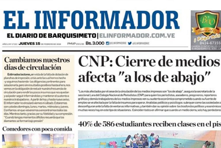 Diario El Informador dejará de circular viernes y sábados por falta de papel