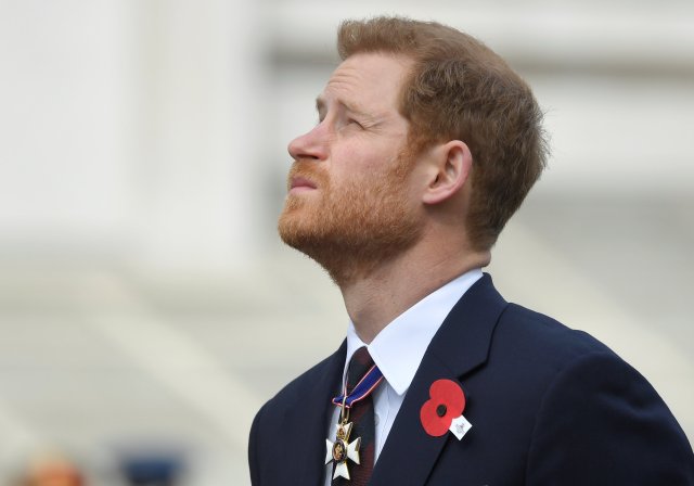 Britain's Prince Harry attends the ANZAC Day commemorations at the Cenotaph in Westminster, London, April 25, 2018. REUTERS/Toby Melville