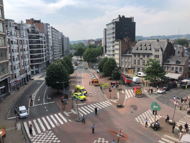 Emergency responders are seen following a shooting in Liege, Belgium, May 29, 2018 in this picture obtained from social media. Courtesy of VICTOR JAY/via REUTERS THIS IMAGE HAS BEEN SUPPLIED BY A THIRD PARTY. MANDATORY CREDIT.