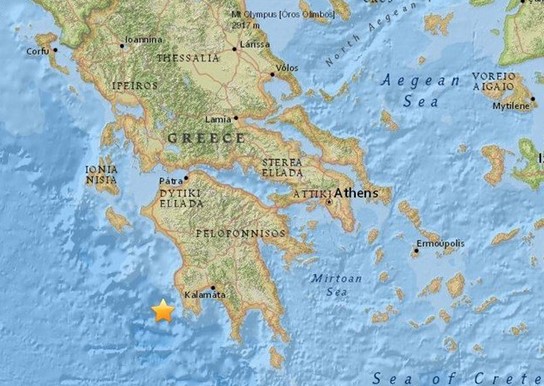 Un terremoto de magnitud 5,5 sacude el sur de Grecia sin dejar víctimas
