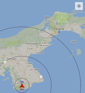 Se registra sismo de magnitud 5.5 en Panamá