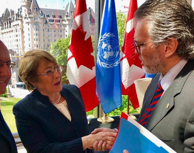 Embajador de Venezuela en Canadá entrega incidencias a Bachelet y pide se haga Justicia