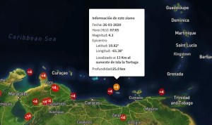 Sismo de Magnitud  4.1 en la Isla la Tortuga