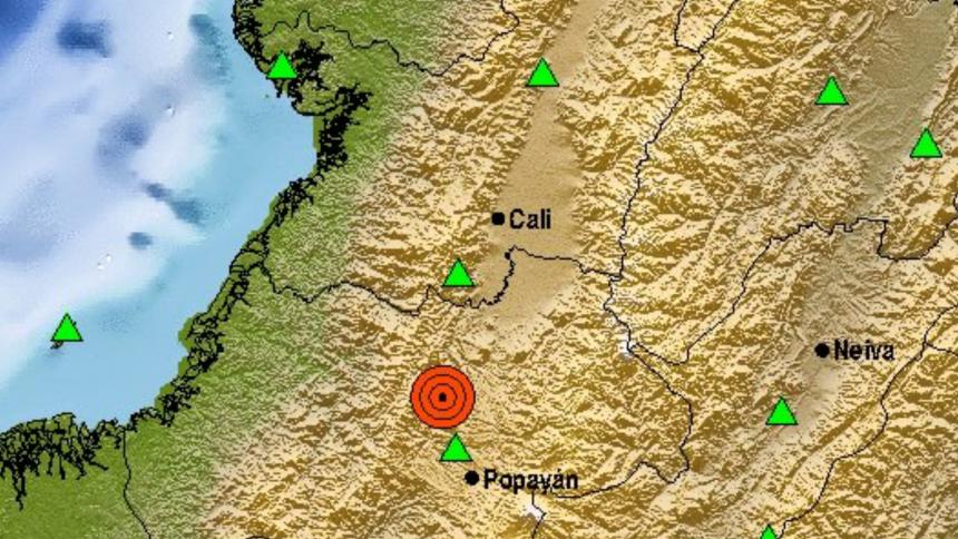 Temblor de magnitud 4.2 en Cauca se sintió en el suroccidente de Colombia