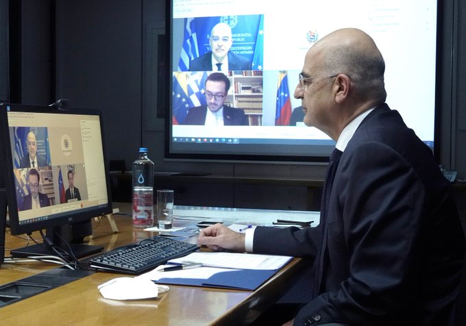 Canciller de Grecia sostuvo reunión con Juan Guaidó y envió un mensaje de apoyo a la AN