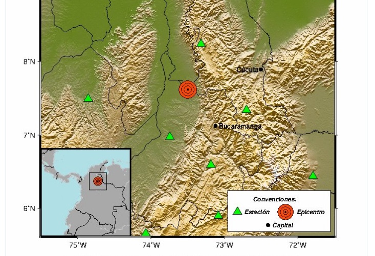 Se registró sismo de magnitud 4.2 en Colombia este #27Feb