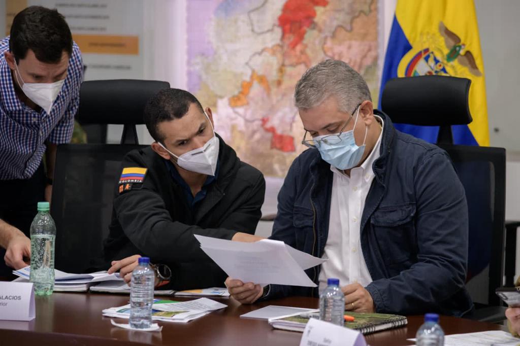 Iván Duque se reúne con la cúpula de la Fuerza Pública de Colombia ante el atentado terrorista en el Cauca #27Mar (Fotos)