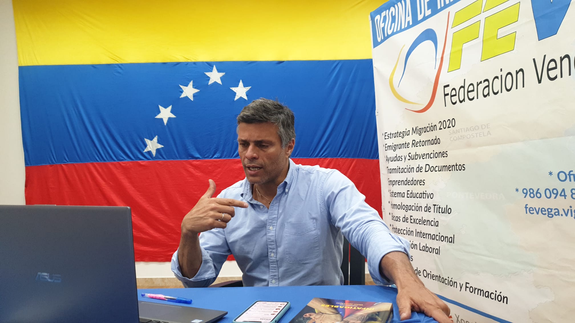 “En Galicia hay víctimas de Nicolás Maduro”: Leopoldo López recabó testimonios para la CPI
