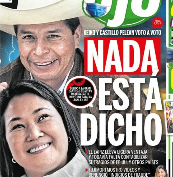 Así reseña la prensa las elecciones en Perú (Portadas)