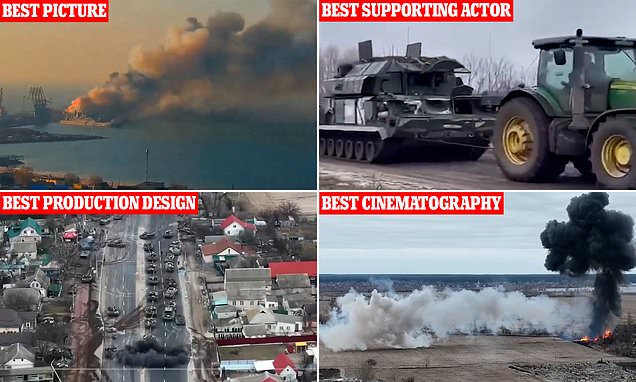 Trolleo nivel Dios: Ucrania hizo parodia de los Óscar… los mejores VIDEOS de la guerra contra los rusos