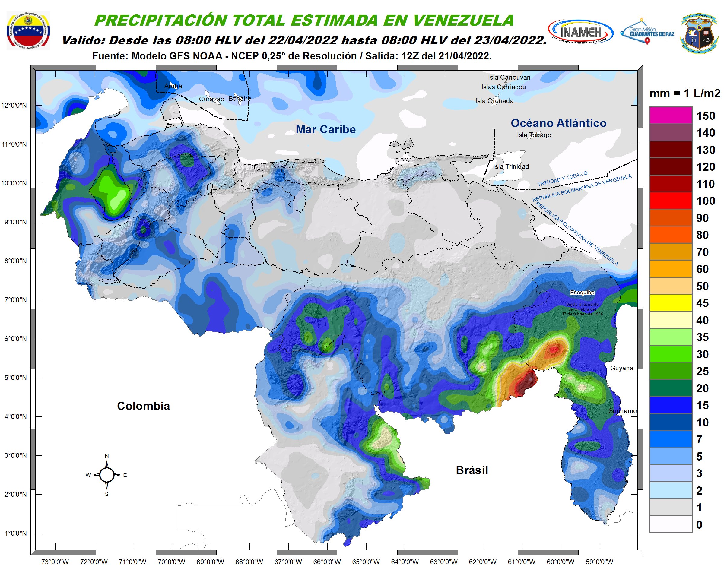 Inameh prevé la continuación de lluvias en algunos estados de Venezuela #22Abr