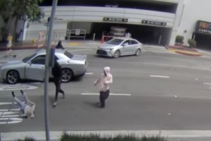 Mujer fue embestida por un auto en Los Ángeles mientras intentaba huir de un robo (Imágenes sensibles)