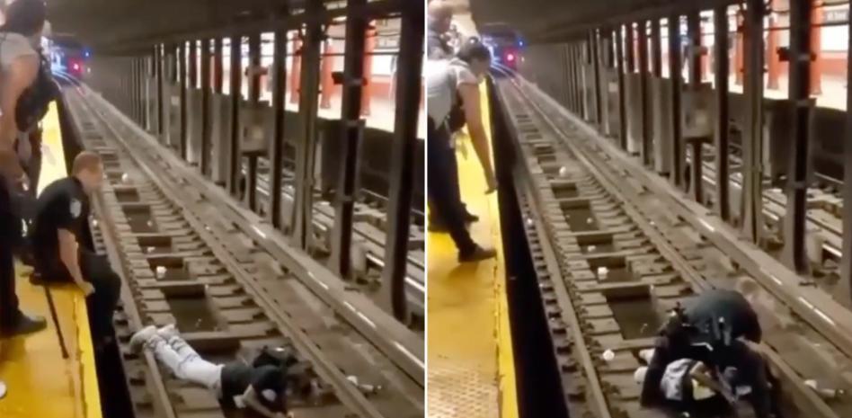 El dramático rescate de un hombre que cayó desmayado en las vías del metro de Nueva York