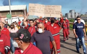 Oil workers in Anzoátegui took to the streets to demand labor demands (Photos)