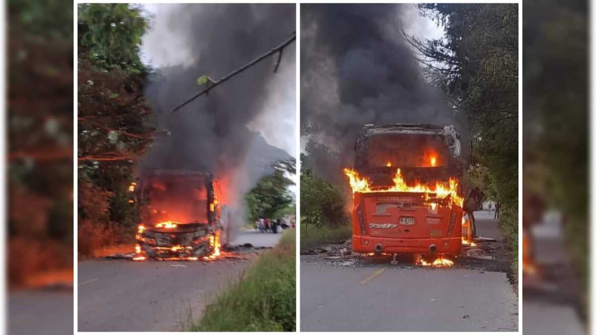 Violencia en Colombia: Sujetos armados obligaron a pasajeros bajar de un autobús para quemarlo