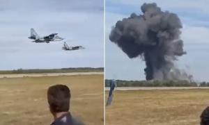 Las fuerzas de Putin, un peligro para sí mismas: Avión de combate se estrelló y se convirtió en una bola de fuego