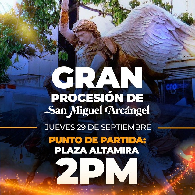 Procesión de San Miguel Arcángel parte de Altamira este jueves 29 de septiembre a las 2 pm