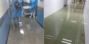 La tormenta también hizo estragos dentro del Hospital Central de Barquisimeto (VIDEO)
