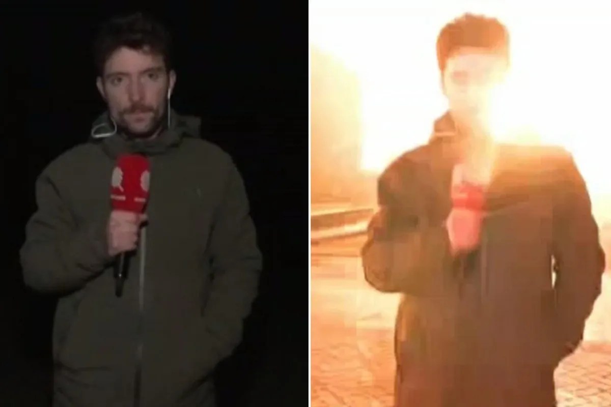 El momento en que una bomba explotó a escasos metros de un periodista francés en Ucrania (VIDEO)
