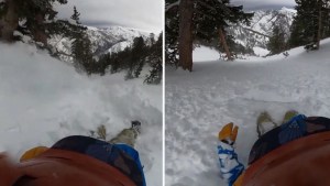 VIDEO: Capta el aterrador momento en que una avalancha lo arrastra más de 90 metros en una montaña de Utah