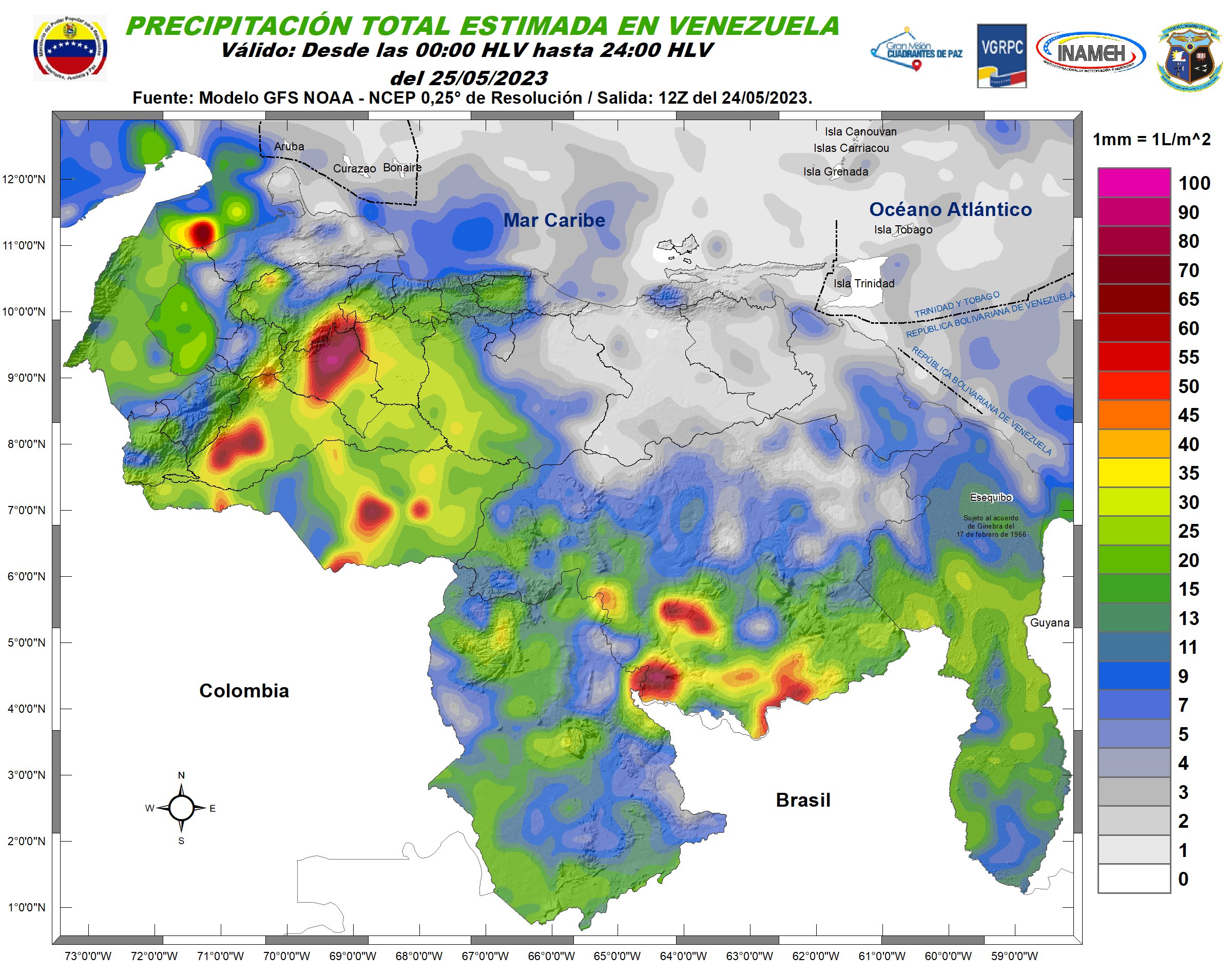 Inameh prevé nubosidad y lluvias en algunas áreas de Venezuela este #25May